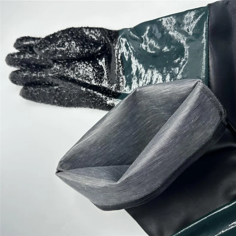 A92p luvas de borracha explosão para jateamento sandblaster areia explosão gabinete luvas jateamento substituição 23.6 Polegada