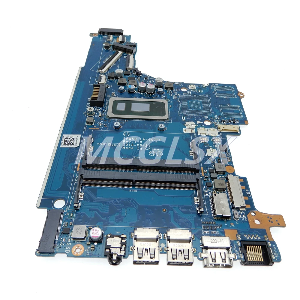 Laptop Motherboard With Cpu I5-8265U FOR HP250 G7 For LA-G07FP Notebook 100% Function Test OK Used