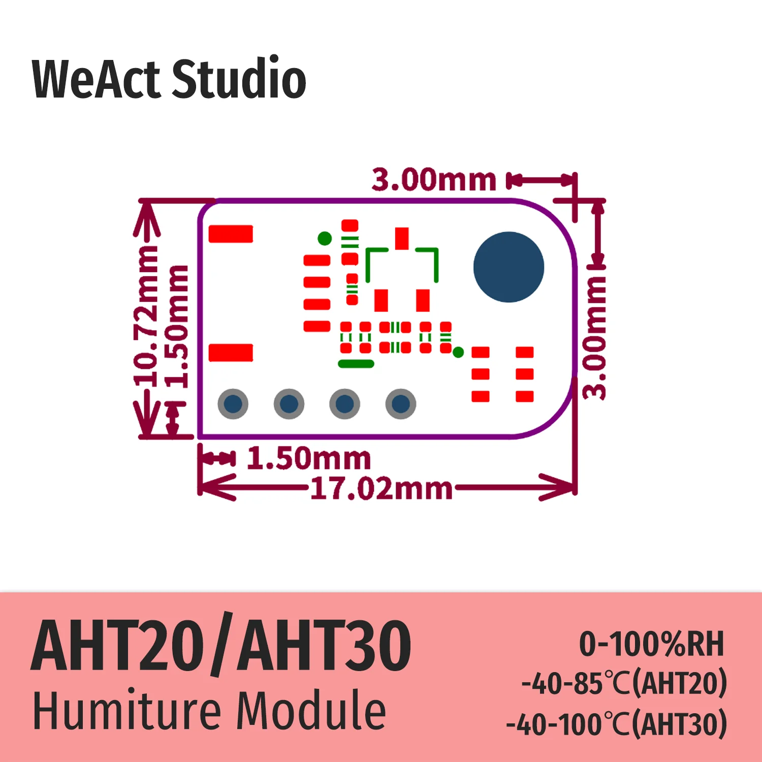 WeAct Digital Temperature And Humidity Sensor AHT20-F AHT30 AHT20 Module Mini