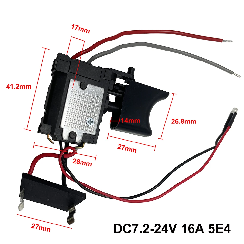 

DC7.2-24V Electric Drill Switch Cordless Drill Speed Control Button Trigger W/Small Light Power Tool Parts For Bosch