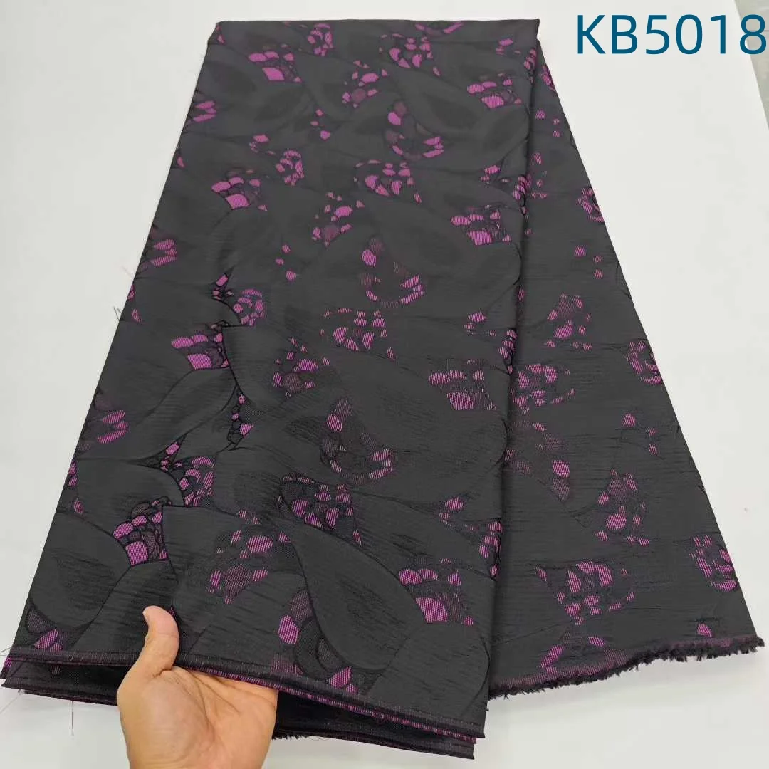 

Nigerian Brocade Lace Fabric African Lace Fabric 5 Yards High Quality 2025 African jacquard Tulle Lace Fabric For Sewing KB5018