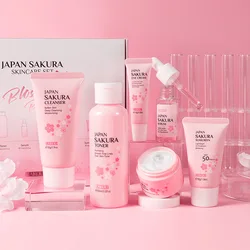 5/6pcs Sakura Skin Care Sets Face Cream Serum Toner Facial Cleanser Sunscreen Eye Cream Face Skin Care Products