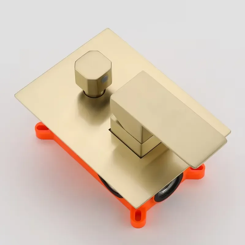 Bathroom Shower Hot and Cold Shower Mixer in Wall Mounted Rain Concealed Shower Set Brushedgold Nickle Stainless Steel Gold