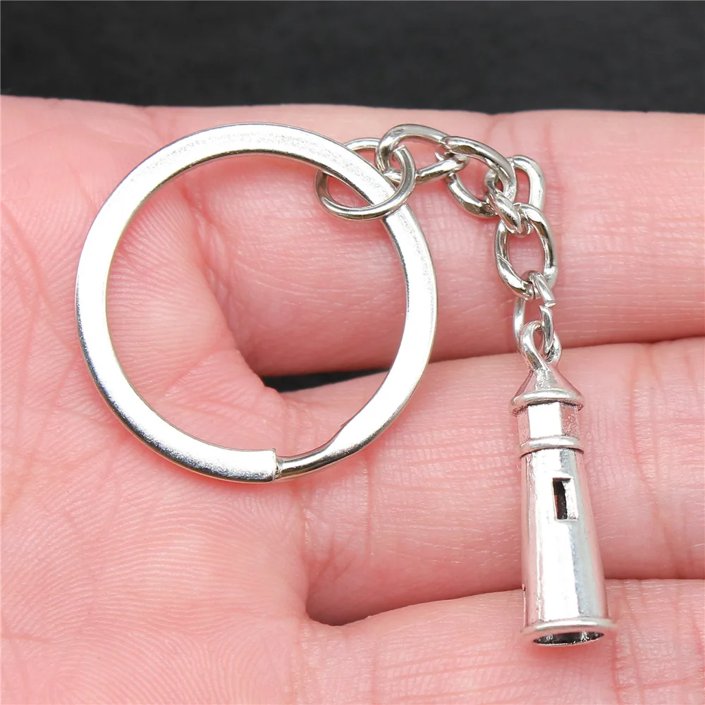 DIY Metal Holder Chain Men Keychain Vintage 2 Colors 25x8mm Lighthouse Pendant Souvenirs Gift