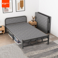 AOLIVIYA Folding Bed Single Bed Household Simple Adult Rental Room Dormitory Iron Bed Marching Double