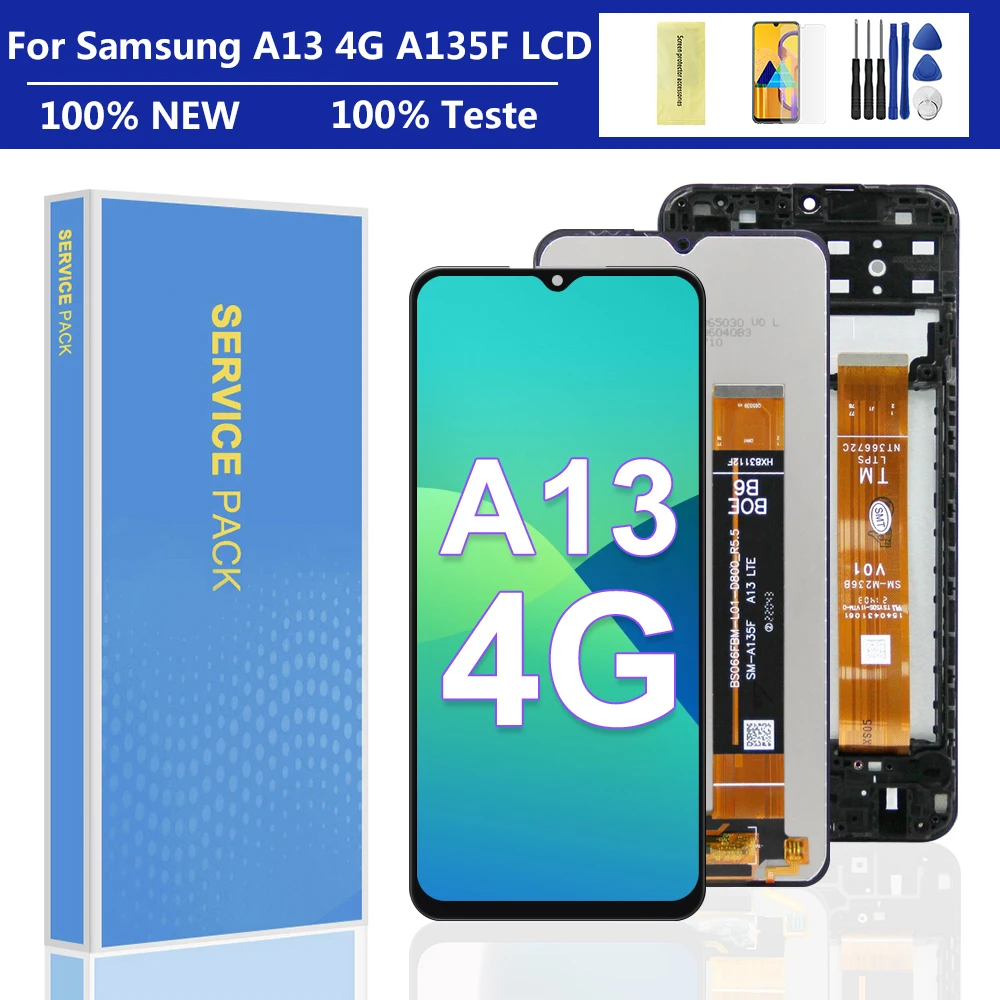 6,5-calowy wyświetlacz LCD wysokiej jakości do Samsung Galaxy A13 4G z ekranem dotykowym Digitizer do Samsung A13 LTE A135F A135B SM-A135U1 LCD