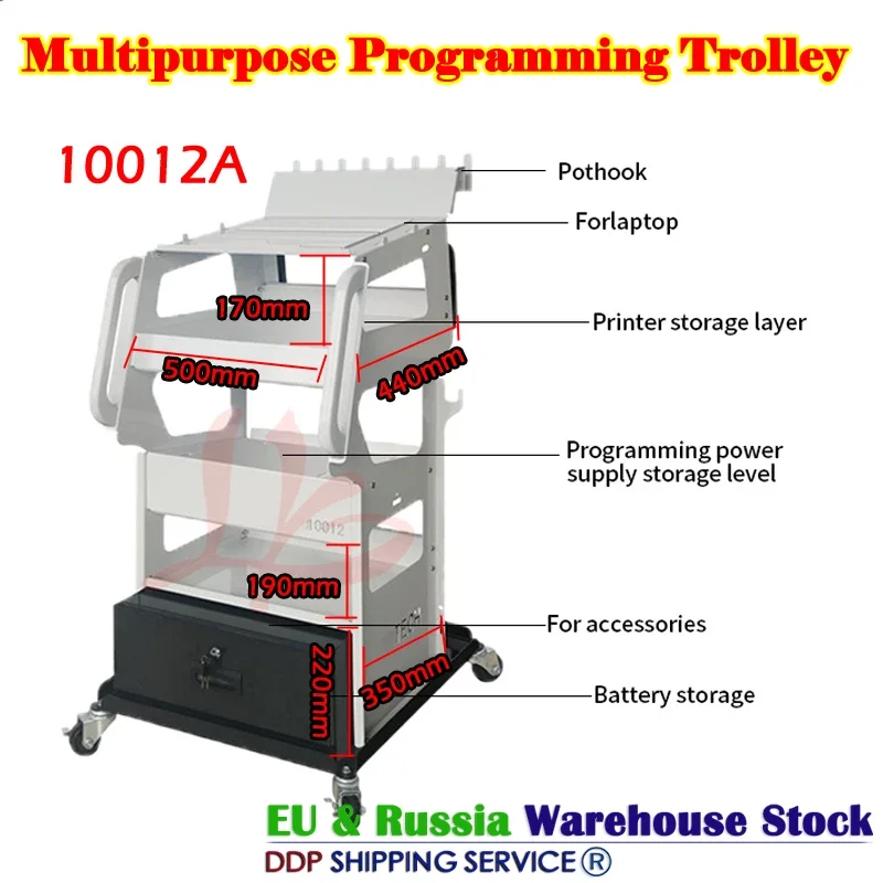 Programming Trolley Tool Cart with Rolling Wheels Storage Space Used for Car Repair with Drawers Regulated Power Supply Storage