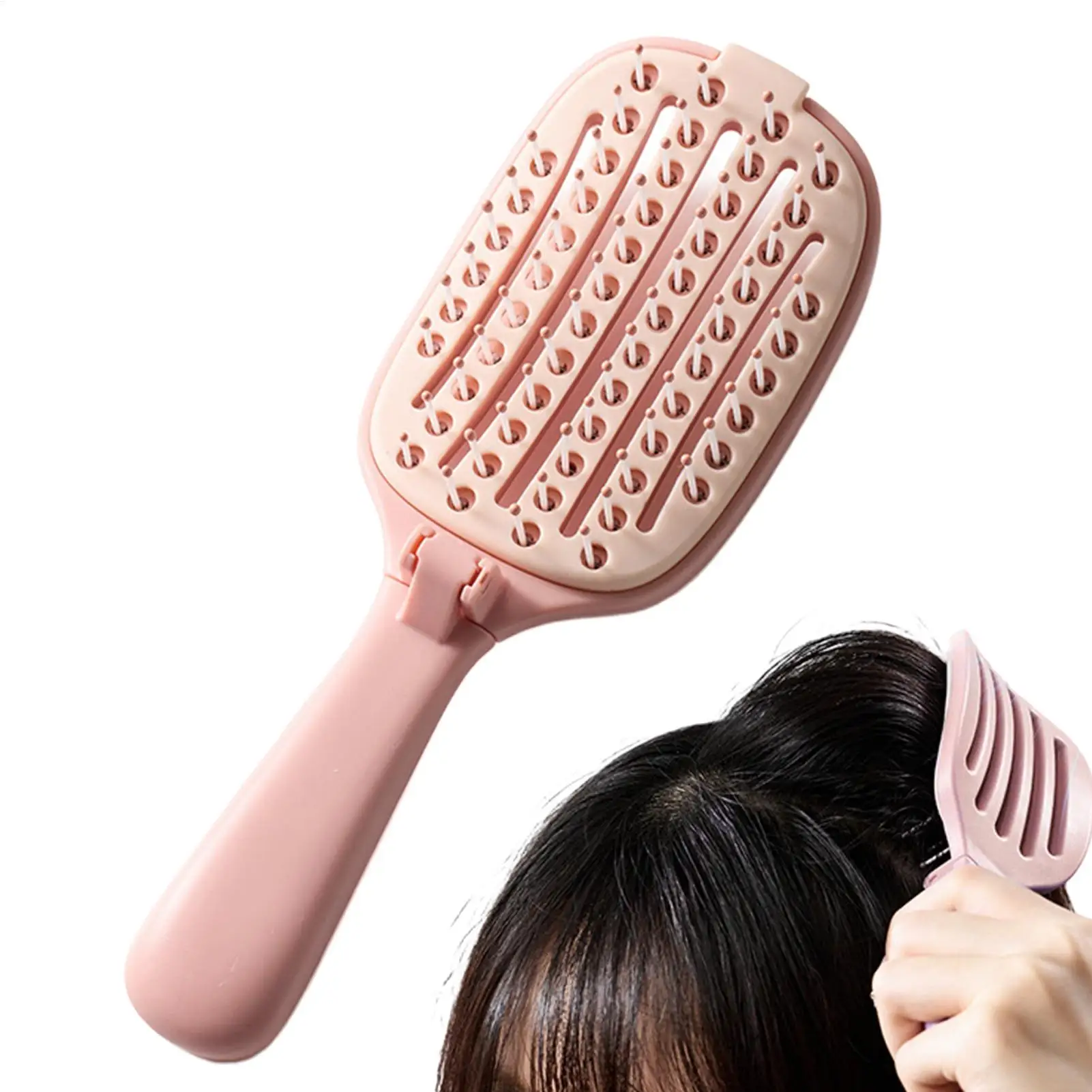 Fold Volumizing Hair Brush With Self Cleaning Styling Massage Acupoint Hair Spring Bone Air Cushion Comb For Beauty Health