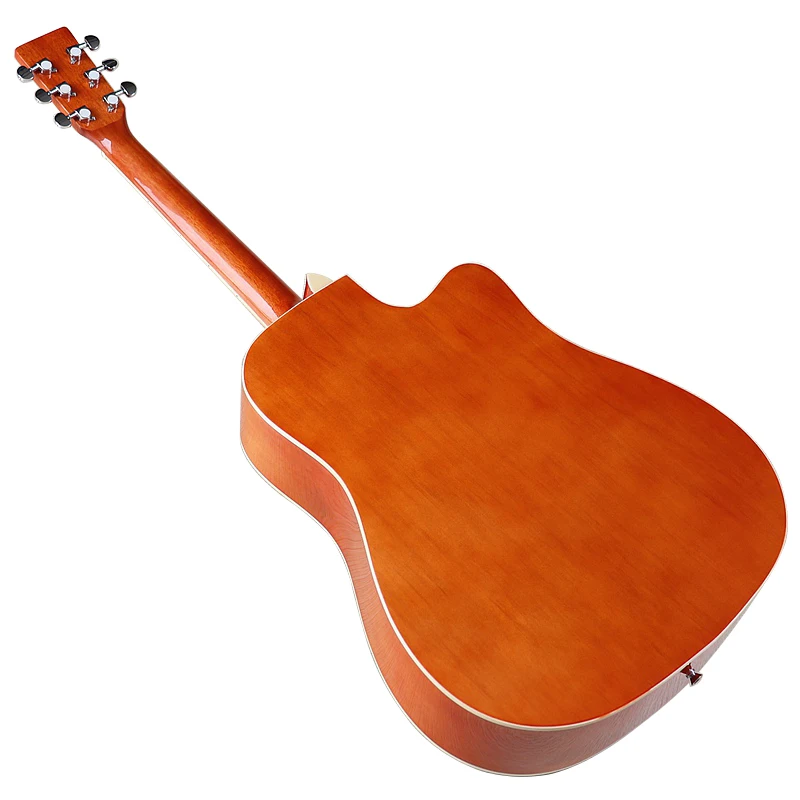 Left Hand Acoustic Guitar with Small Flaw Cutaway Design Folk Guitar High Gloss Can Choose Add EQ Basswood Body 41 Inch