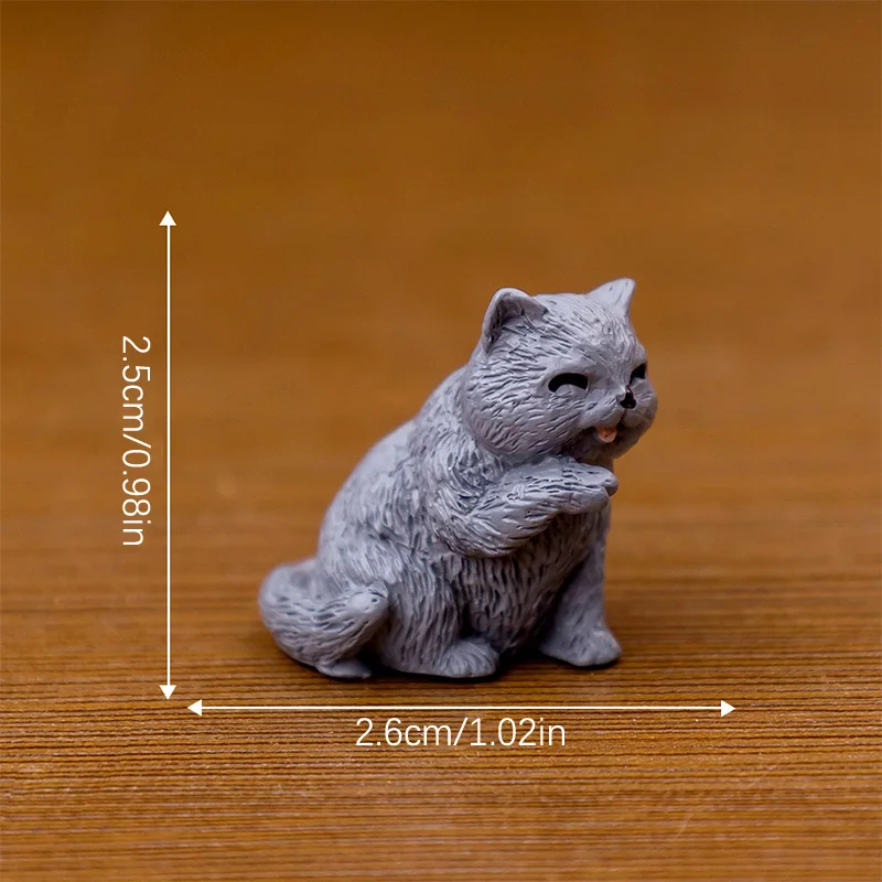 Mini Cat Ornament Cartoon Kitten Micro Landscape Dollhouse Model Car Interior Home Desktop Decoration image 6