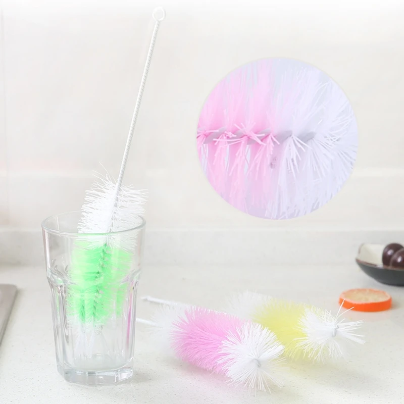 New Nylon Bottle Brush 360 Degree Rotation Baby Pacifier Cup Nipple Cleaning Brushes Set Handheld Soft for Head