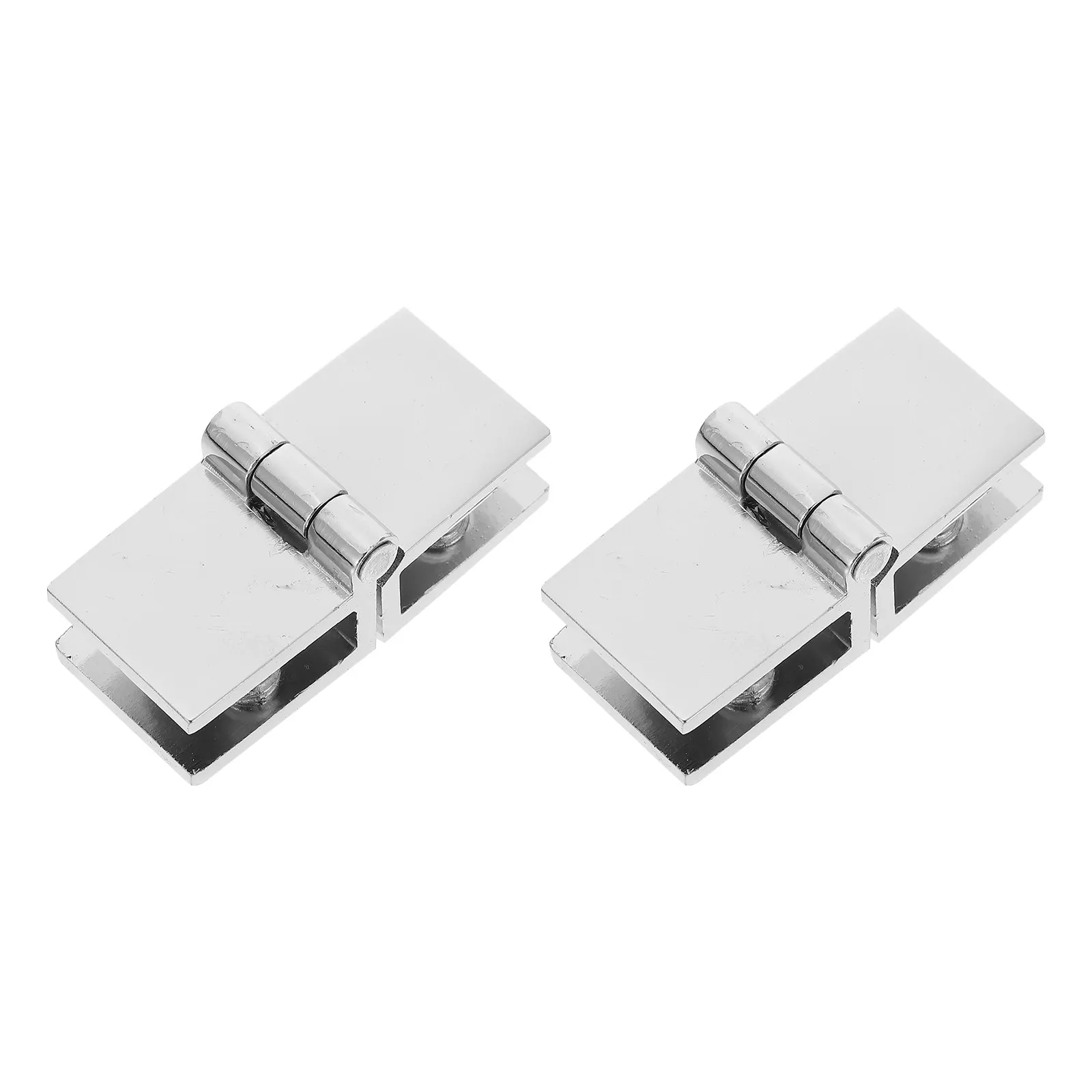 2pcs Zinc Door Heavy Duty Cabinet Non-Perforated Glass Wine Door Accessory Cabinet Zinc Alloy Hinge Clamp Hinge