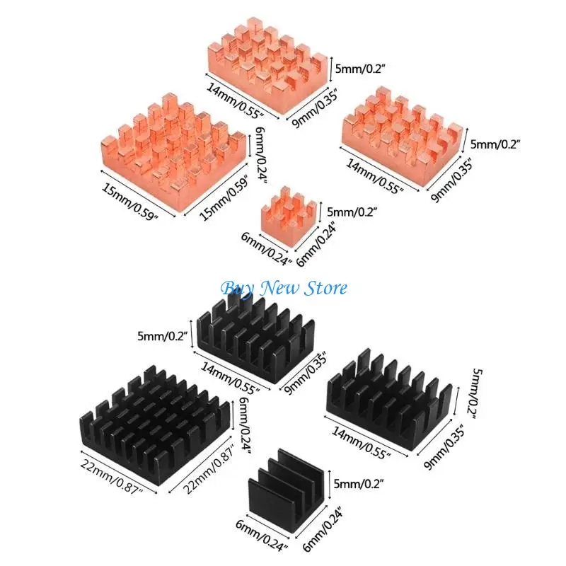 Radiador almohadilla enfriamiento 20CE 4x a calor para almohadillas enfriamiento OrangePi 5