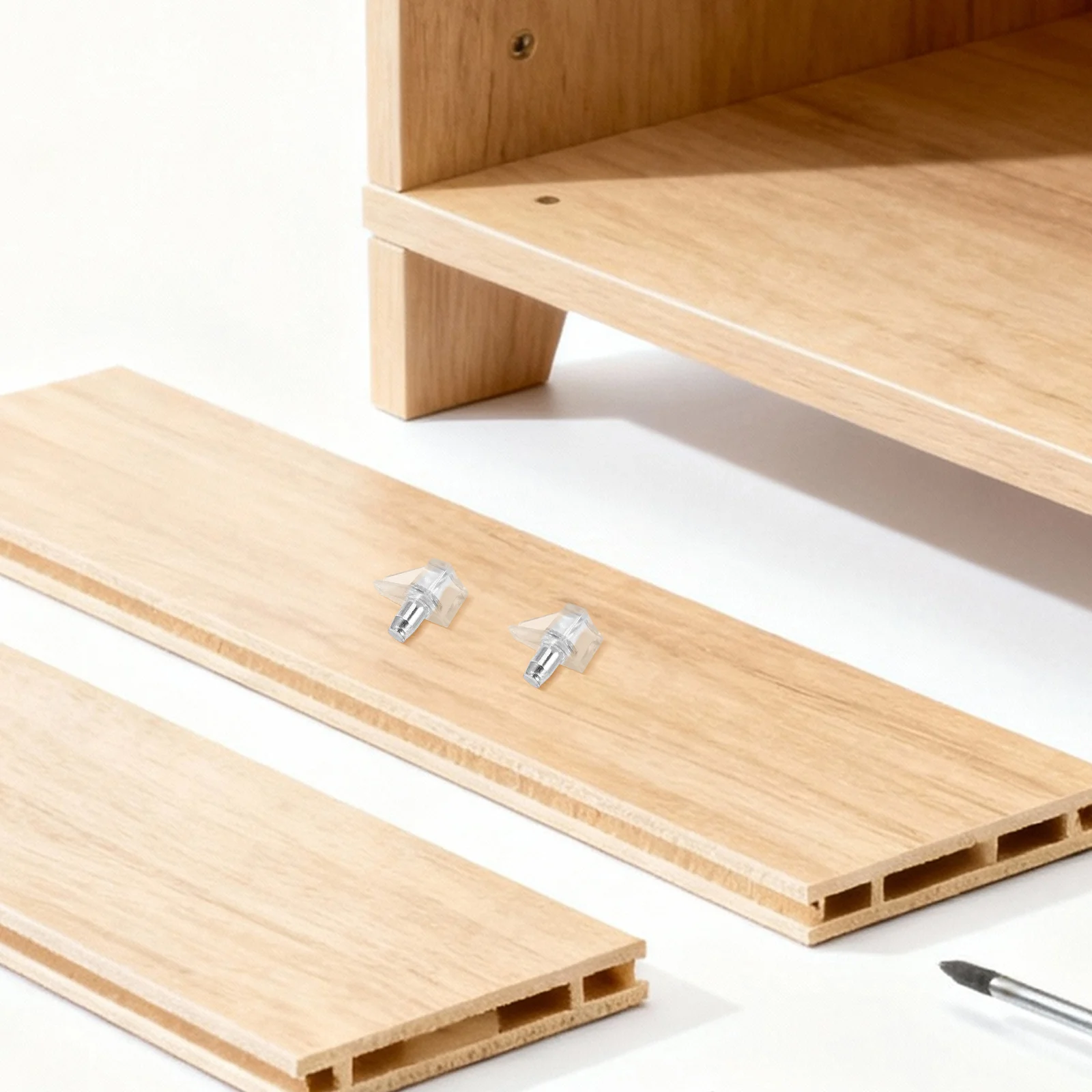 

200Pcs Shelf Support Pins Clear Plastic Cabinet Shelf Pegs Heavy Duty Support Replacement for Wood Glass Shelves Cupboards Wine