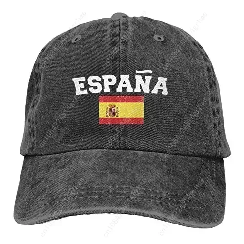 Espana Flag of Spain Spanish Denim Hats for Mens Womens Baseball Caps Casquette Denim Adult Unisex Four Seasons Casual