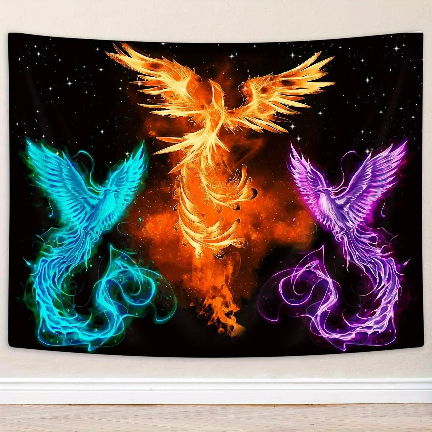Bright Phoenix Design Digital printing polyester wall hanging tapestry decorative Living room bedrooms Office background gift