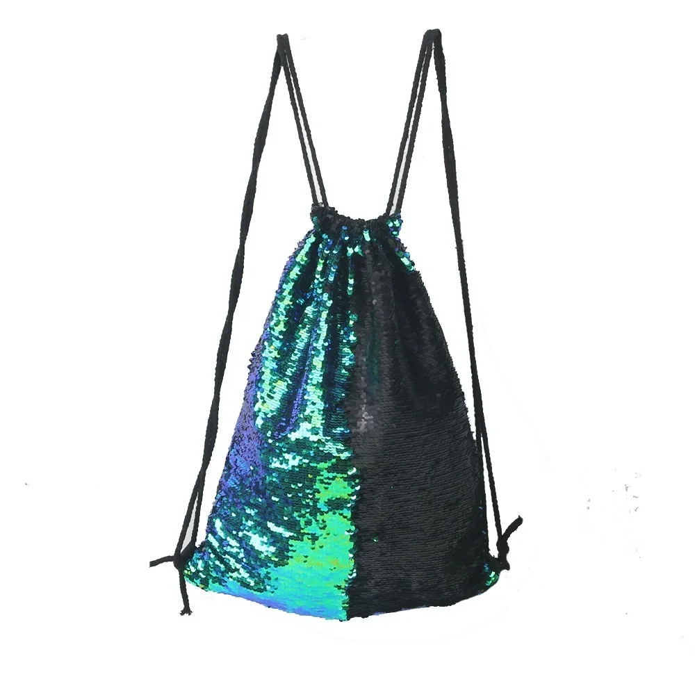 Women Sequins Daypacks Bling Bling Bag For Beach Mermaid Drawstring Bag Men Backpacks