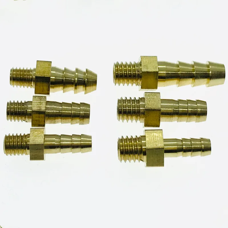 Mini Pagoda Pipe Fittings Male Metric thread M5 M6 M8 Brass 4 5 6 8 mm Barb Hose Leather Tube Trachea Connector