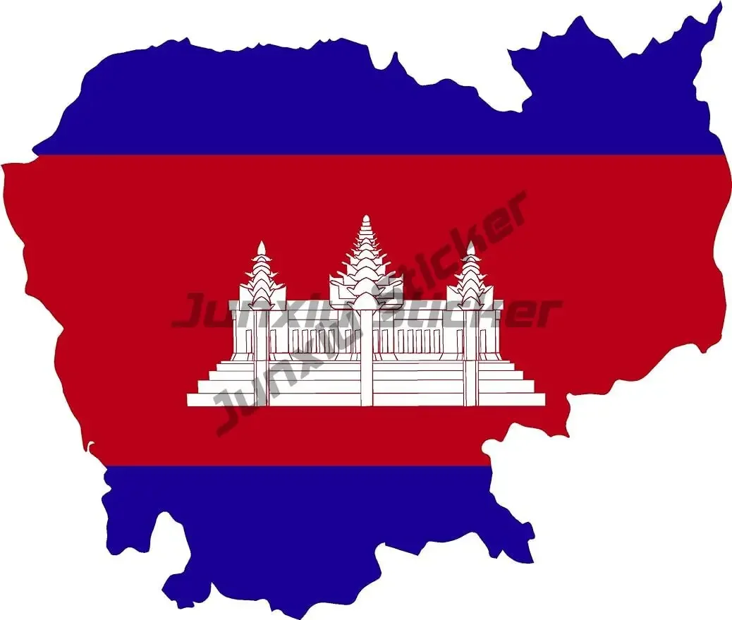 Cambodia Wave Flag Car Bumper Sticker Window Tuning Parts Things the Accessories  Motorcycle Automotive Sticker