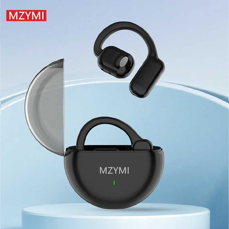 MZYMI TWS 블루투스 5.3 이어폰, 소음 감소, 오픈 이어, G122 무선 이어버드, 이어후크, 스테레오 사운드 헤드셋