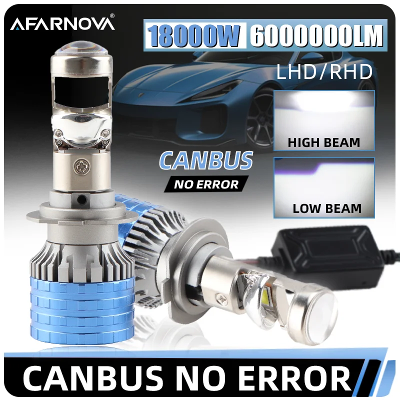 

H4 H7 Bi LED Мини-проектор с линзой Светодиодная автомобильная фара CANBUS Turbo Автоматическая лампа H8 H9 H11 9005 9006 Лампа противотуманной фары с высоким и низким освещением