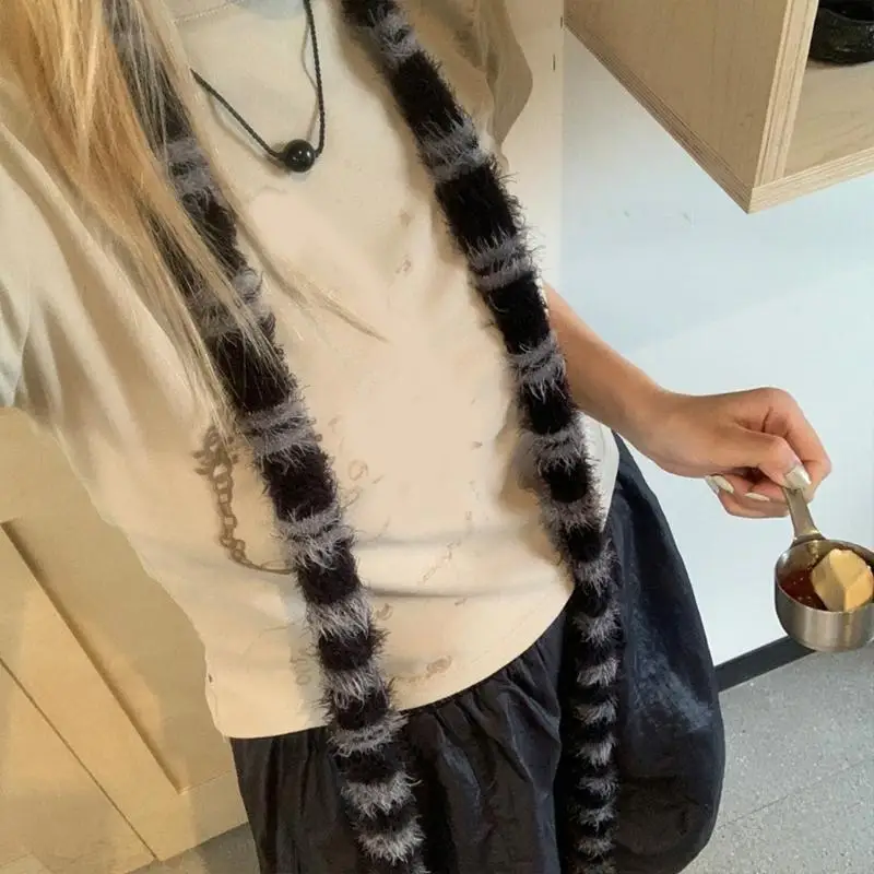 H58e długi pluszowy szalik Neckerchief for Women Girl Birthday Prezent, wiosenne letnie użycie