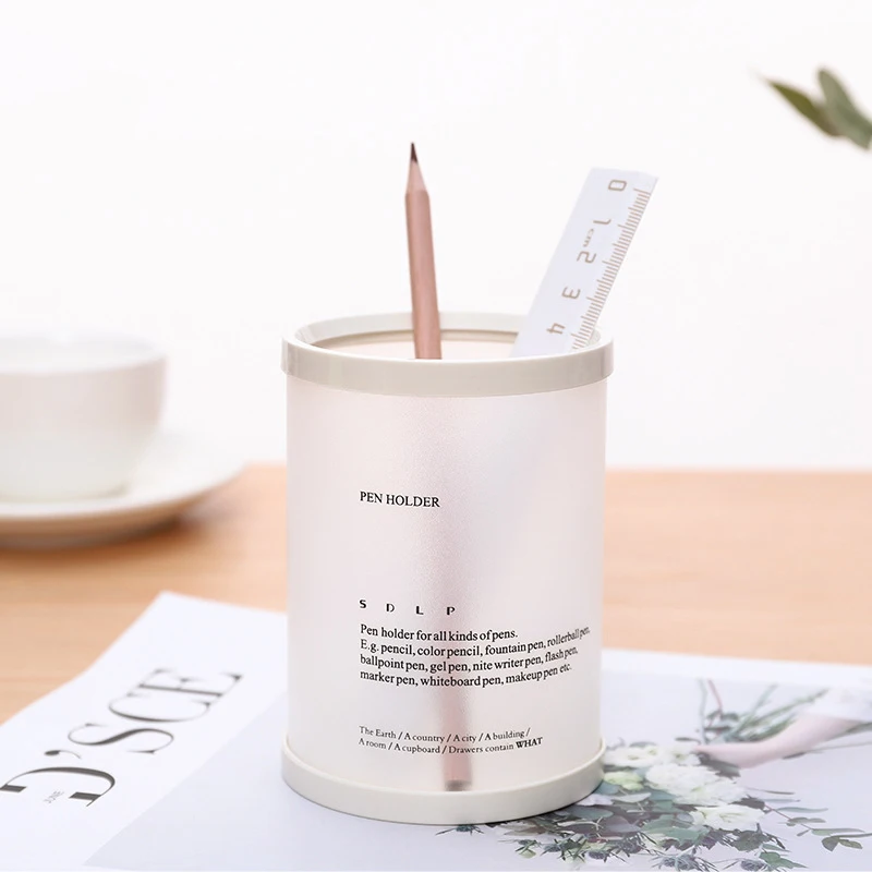 Silinder Dapat Dilepas Desktop Pen Holder Organizer Kantor Aksesori Pensil Berdiri Kotak Penyimpanan Alat Tulis Hadiah Guru