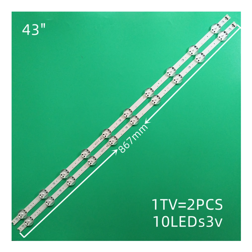 2 pcs. LED backlight for LG 43UJ6510 43LJ622V 43UJ675V 43UJ655V 43UJ670V 43UJ651V 43LV340C 43LJ610V V17 43 ART3 43uj6525 43uj656