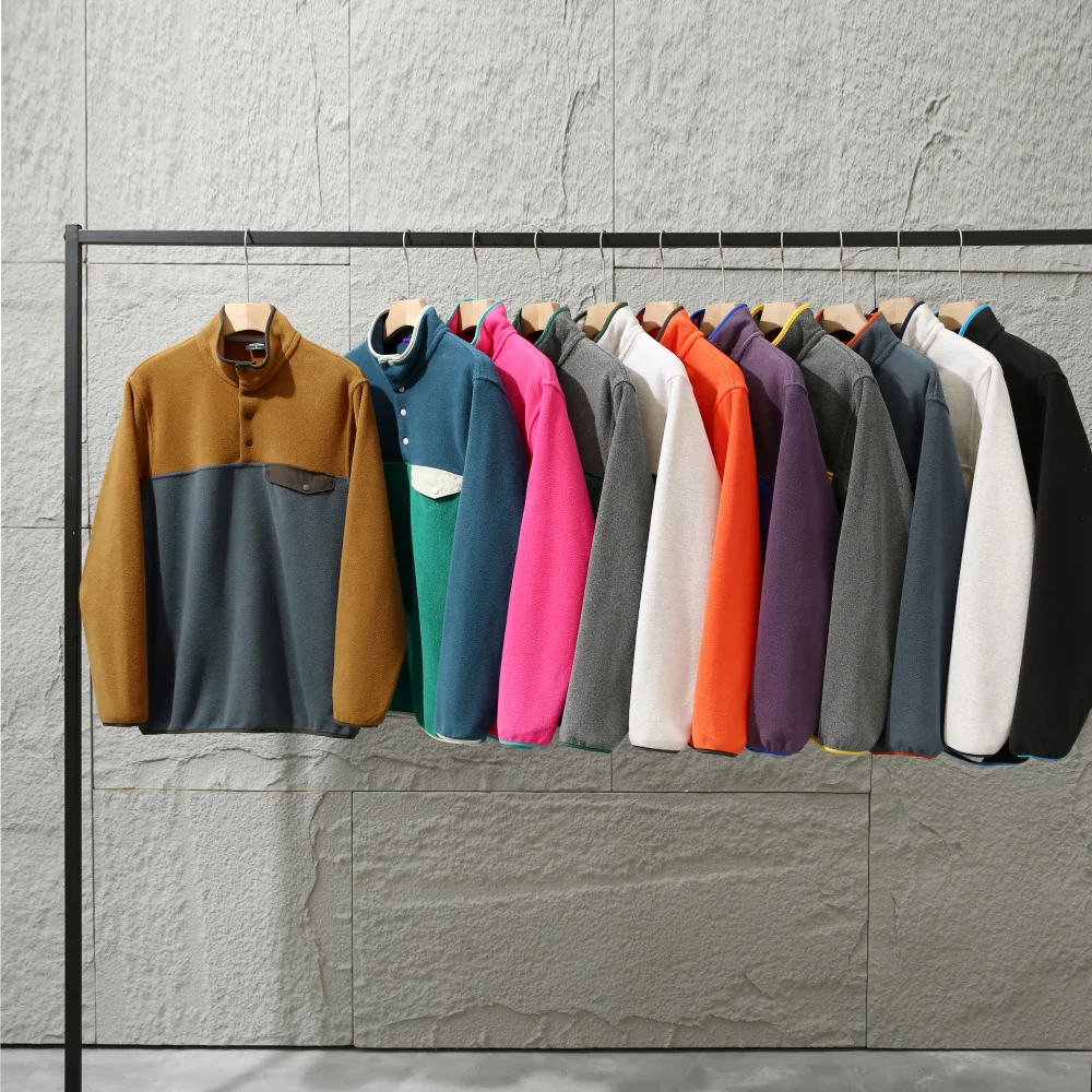 Double-Sided Fleece Hoodie Jacket Outdoor Men's Contrast Color Warm Breathable Sweatshirt Coat Standard Fit Casual Style