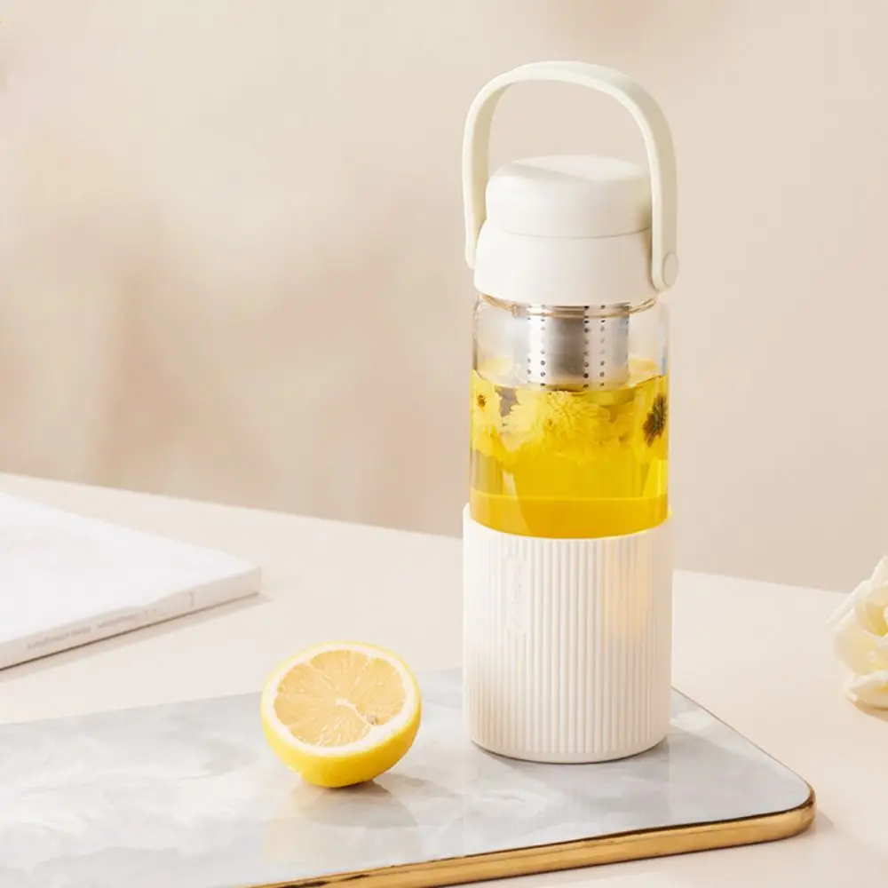

Drinkware Glass Tea and Water Separator Cup Anti-scalding Silicone Cover Coffee Mug Thickened 520ml Tea Cup Girls