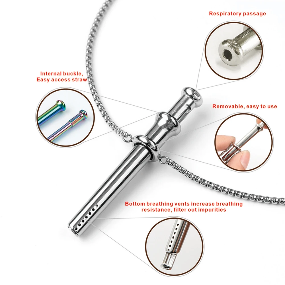 呼吸抵抗ホイッスルネックレス 不安解消呼吸ネックレス 不安ネックレス 瞑想ジュエリー 不安とストレス解消用