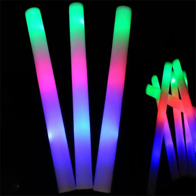 5/12PCS RGB LED Glow Bulk Party Supplies Colorful LED Glow Sticks Foam Stick Cheer Tube Dark Light Birthday Wedding Favor