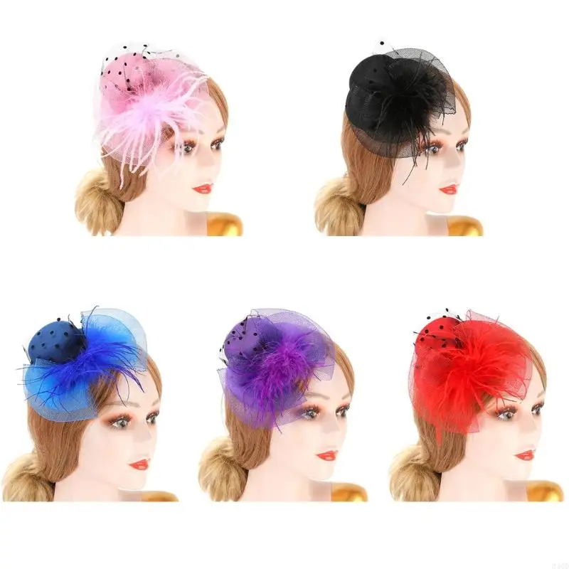 

340D Elegant Top Hat Hairpin Lady Prom Party Hair Clip Ponytail Hairpin for Girls