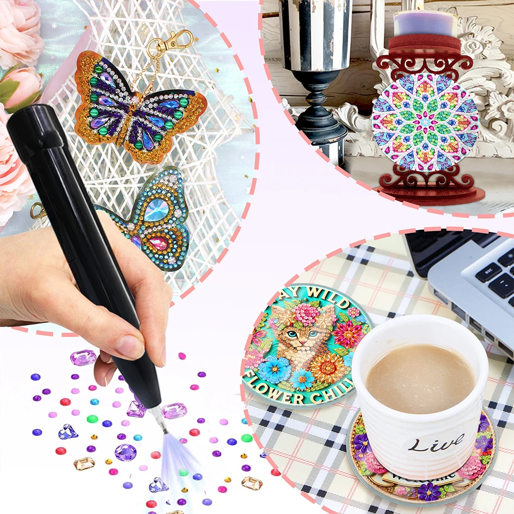 

Electric Diamond Painting Pen Rechargeable Diamond Art Painting Pen No Wax Needed Diamond Art Accessories for Adults