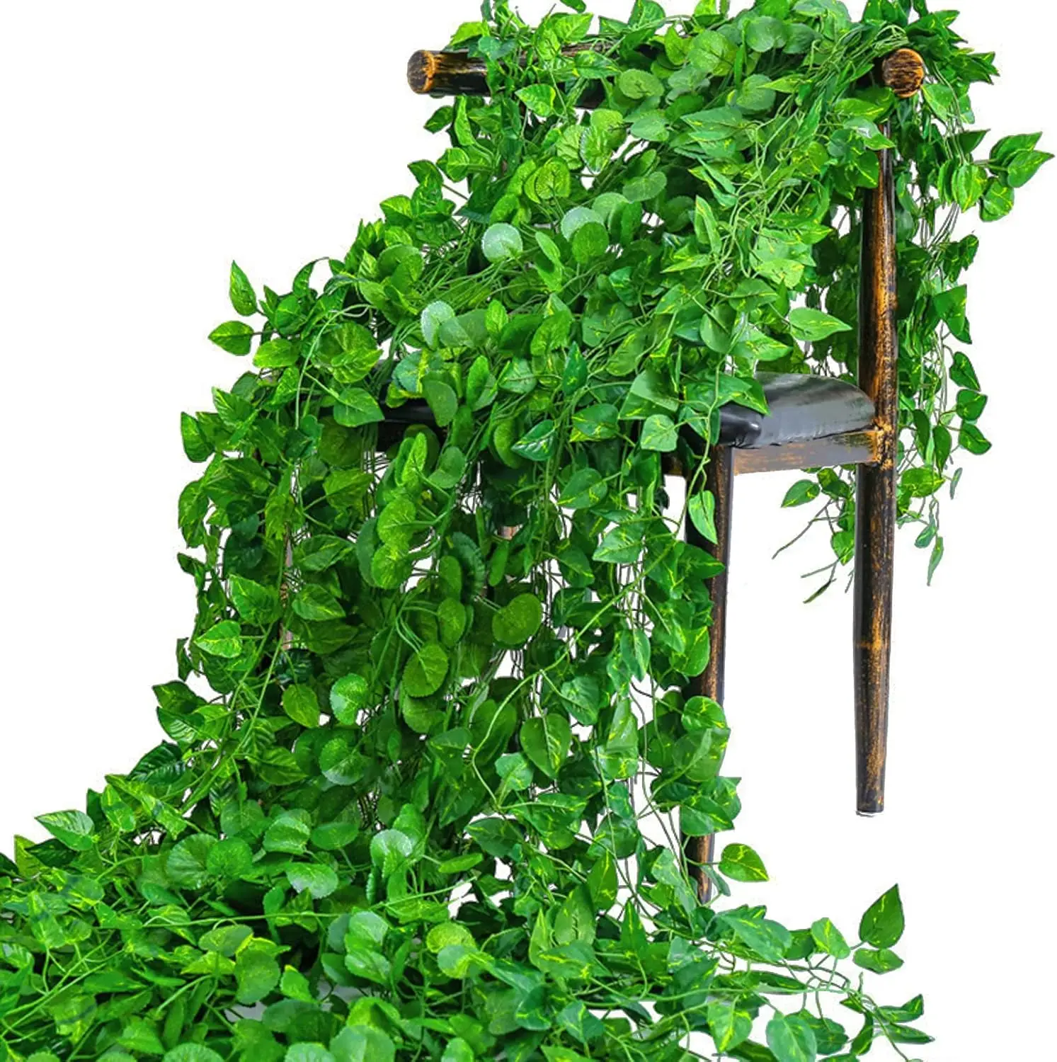 Artificial Green Ivy Leaf Rattan Creeper Leaves Vine Hanging Garland DIY Fake Flowers Plants for Garden Wedding Party Home Decor - view 2