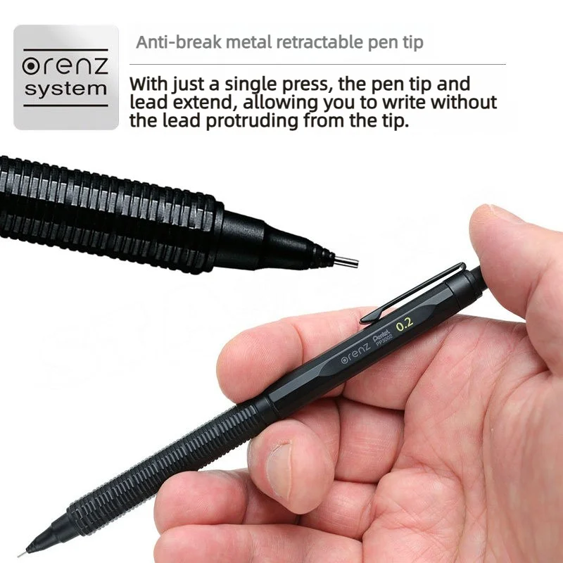 Pentel ORENZNERO 0.2/0.3/0.5Metal Mechanical Pencil With Low Center Of Gravity Anti-breakage Feature Japanese Stationery