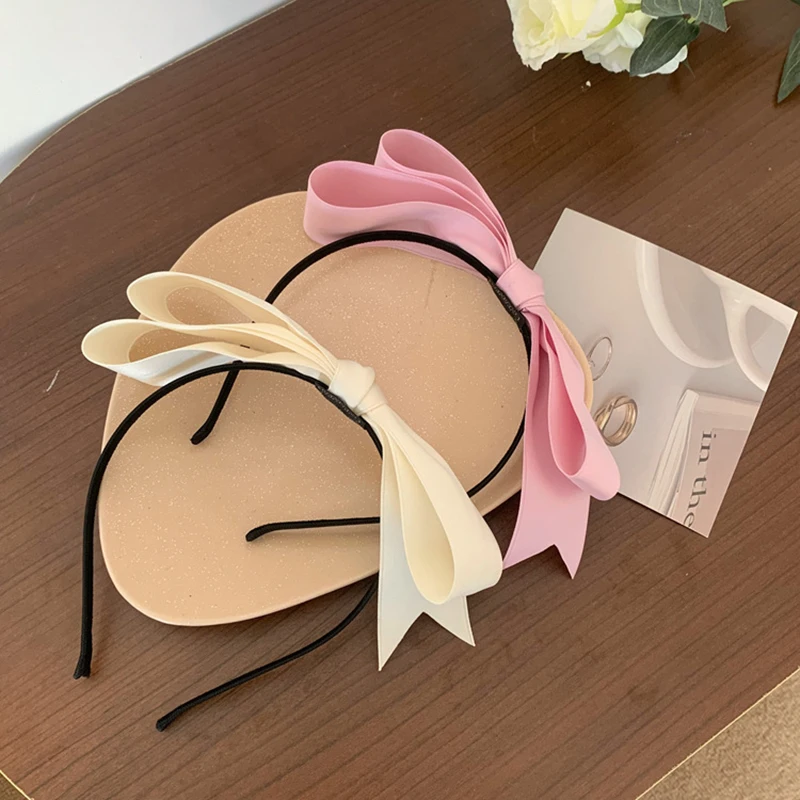 Lystrfac New Korean Sweet Bow Hair Hoop Headband for Women Girls Fashion Ribbon Hairband Female Hair Accessories Jewelry