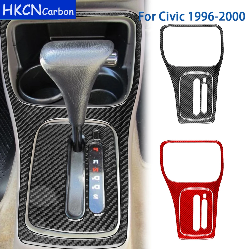 For Honda Civic 1996 1997 1998 1999 2000 Car Accessories Carbon Fiber Interior Gear Cup Holder Panel Trim Sticker Decoration