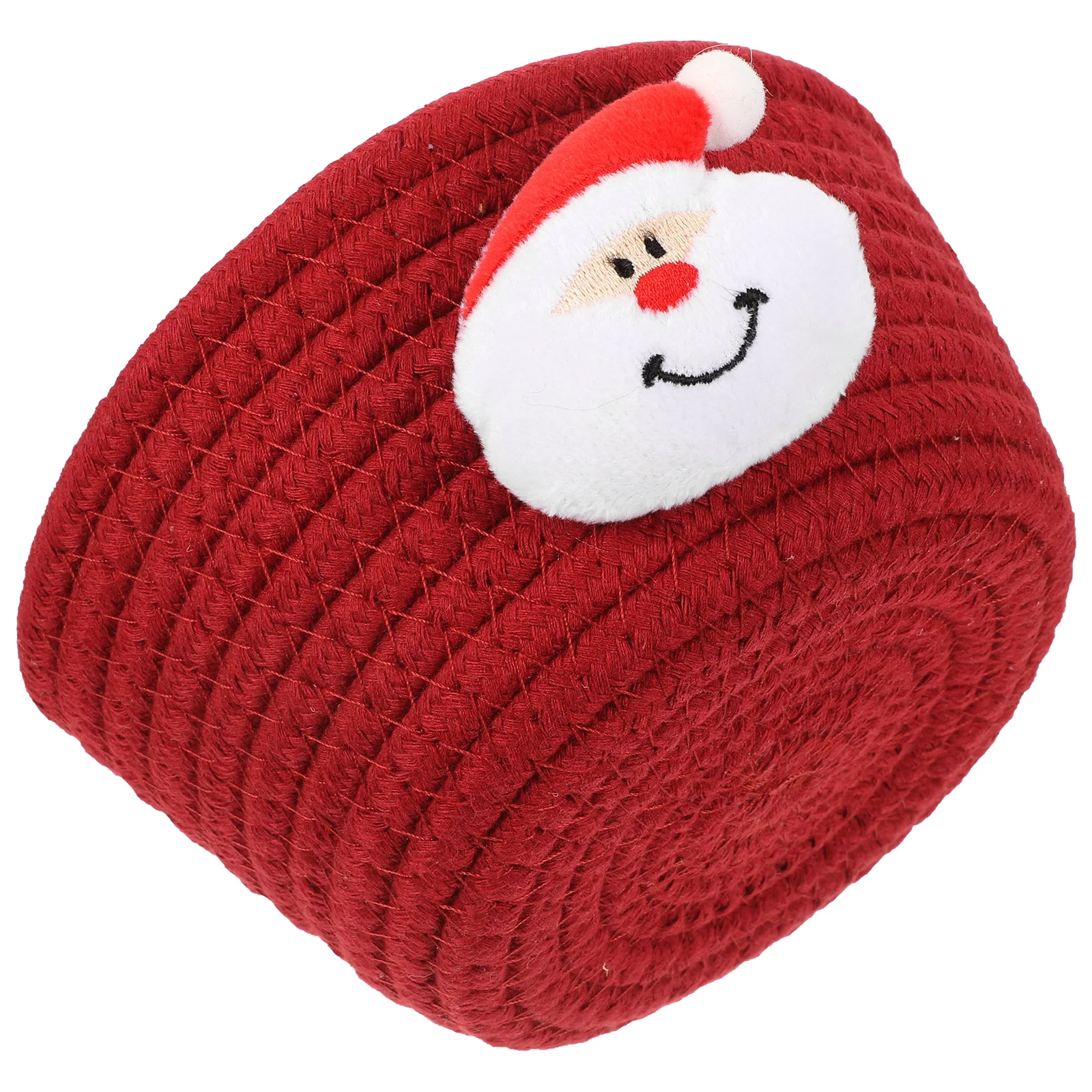 

Cotton Rope Christmas Basket Red Woven Storage Basket Small Organizer Bin for Gifts Empty Sundries Makeup Pencil Candy Storage