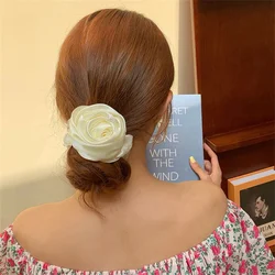 Frauen Band Rose Blume Elastische Haarband Für Frauen Mädchen Haar Seil Krawatten Blume Haar Scrunchie Pferdeschwanz-halter Haar Zubehör