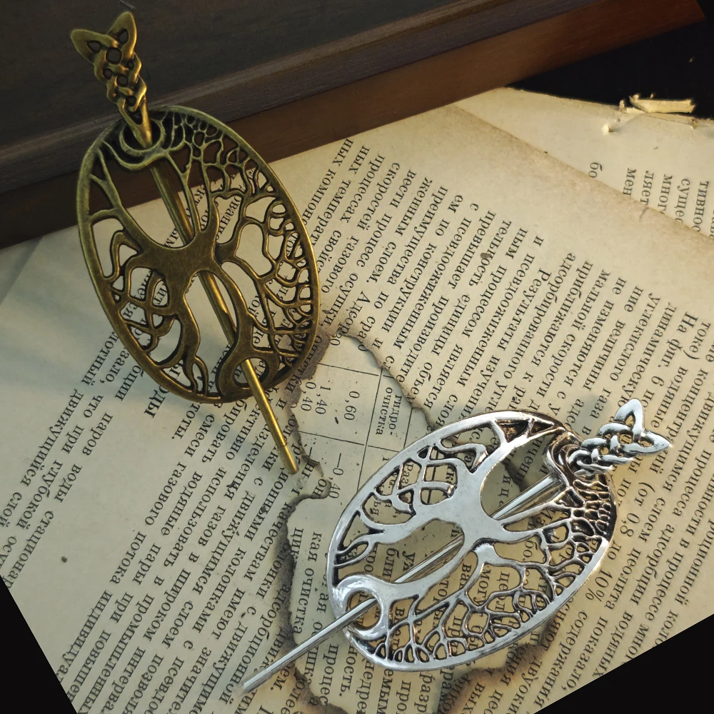 Retro Viking Nordic Rune Keltische Levensboom Legering Haarclip voor Vrouwen Antieke Tiara Heks heidense Rollenspel Haaraccessoires