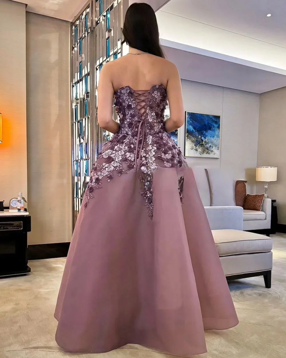 Customized Prom Dress Formal Dearin Ye Sweetheart Ball Floor Length Sequin Open Back Skirts Draped Tulle Bead Bespoke Occasion D