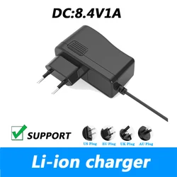 Massager Fascia gun Lines to 8.4V 1A 1000MA Charger HX-08410 Power adapter with Lamp UK Plug AU Plug Adapter 5.5*2.1mm