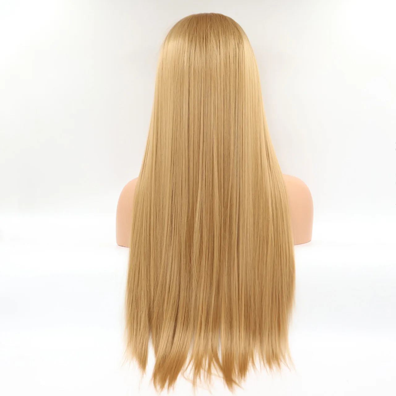 Svipwig Long Synthetic Lace Front Wig Half Hand Blond Long Straight Heat Resistant Hair Middle Part Lace Front For Women Wigs