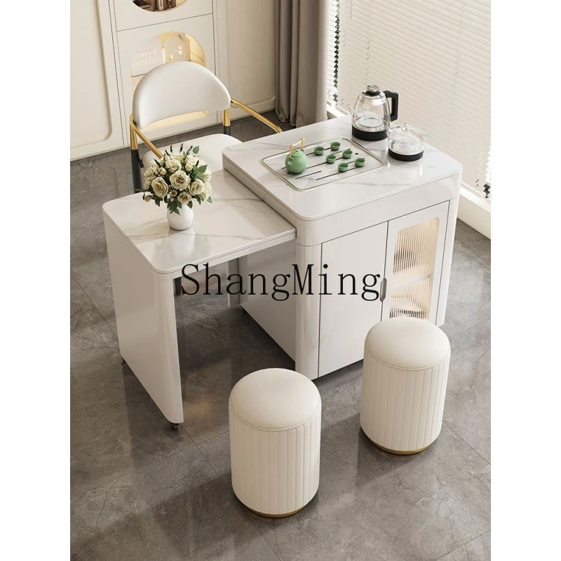 

ZYY household balcony small tea table and chair combination movable small retractable tea table integrated coffee table