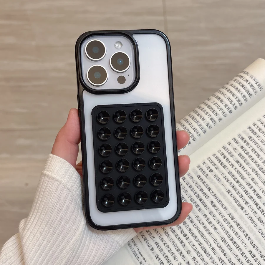 Candy Bumper Phone Case For iPhone 17 16 E 15 14 13 12 11 Pro Max XR X XS 7 8 Plus 3D Suction Cup Airbag Clear Shockproof Cover - náhled 3