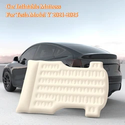 For Tesla Model Y 2021-2025 Car Air Bed Portable Rear Folding Inflatable Mattress for Camping with Flocking Surface and Air Pump