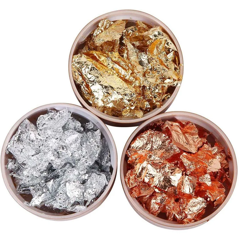 Gold Foil Flakes For Resin Tray Molds,6 Bottles Metallic Foil Flakes For Painting Arts And Crafts,Nail Art image 6
