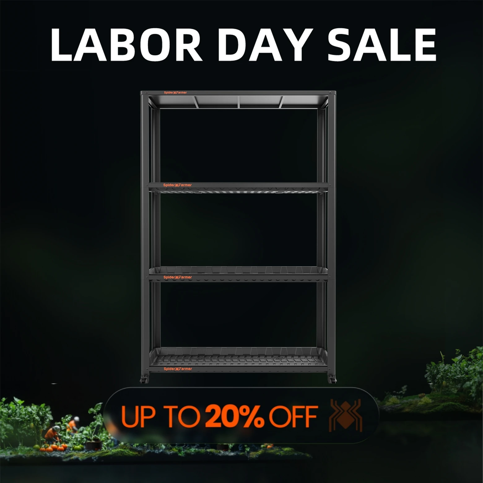 

Spider Farmer 3 Tiers Metal Plant Stand Shelf Bracket with Plant Trays for Indoor Veg Flower Plants Vegetables Hydroponics