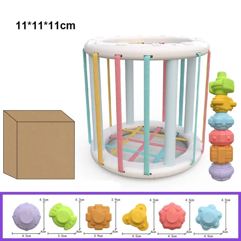 5 Styles Montessori Shape Sorter Cube Sorting Game Plastic Rainbow Colorful Blocks Early Education